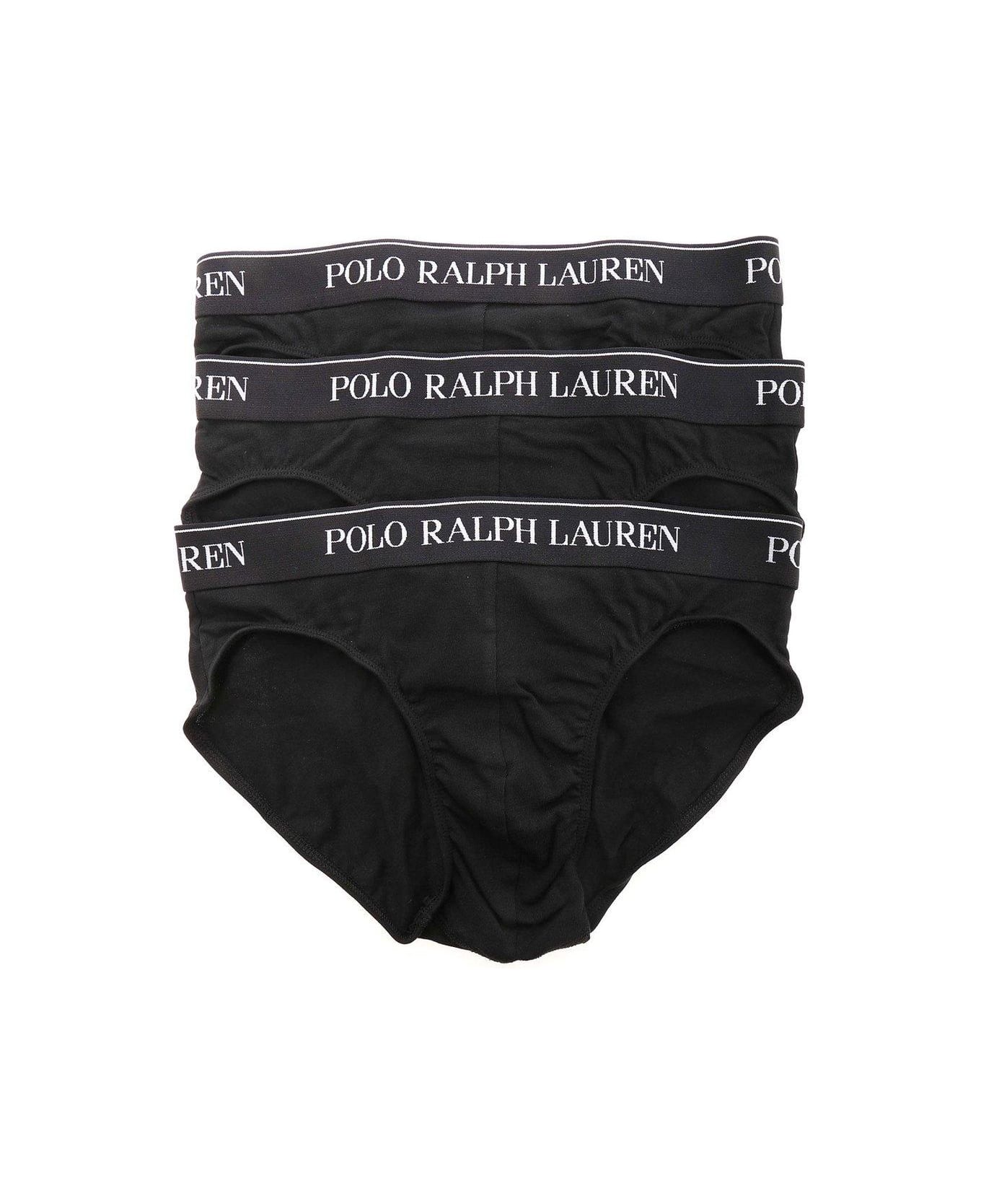 Polo Ralph Lauren Logo Band Three-pack Briefs - Nero