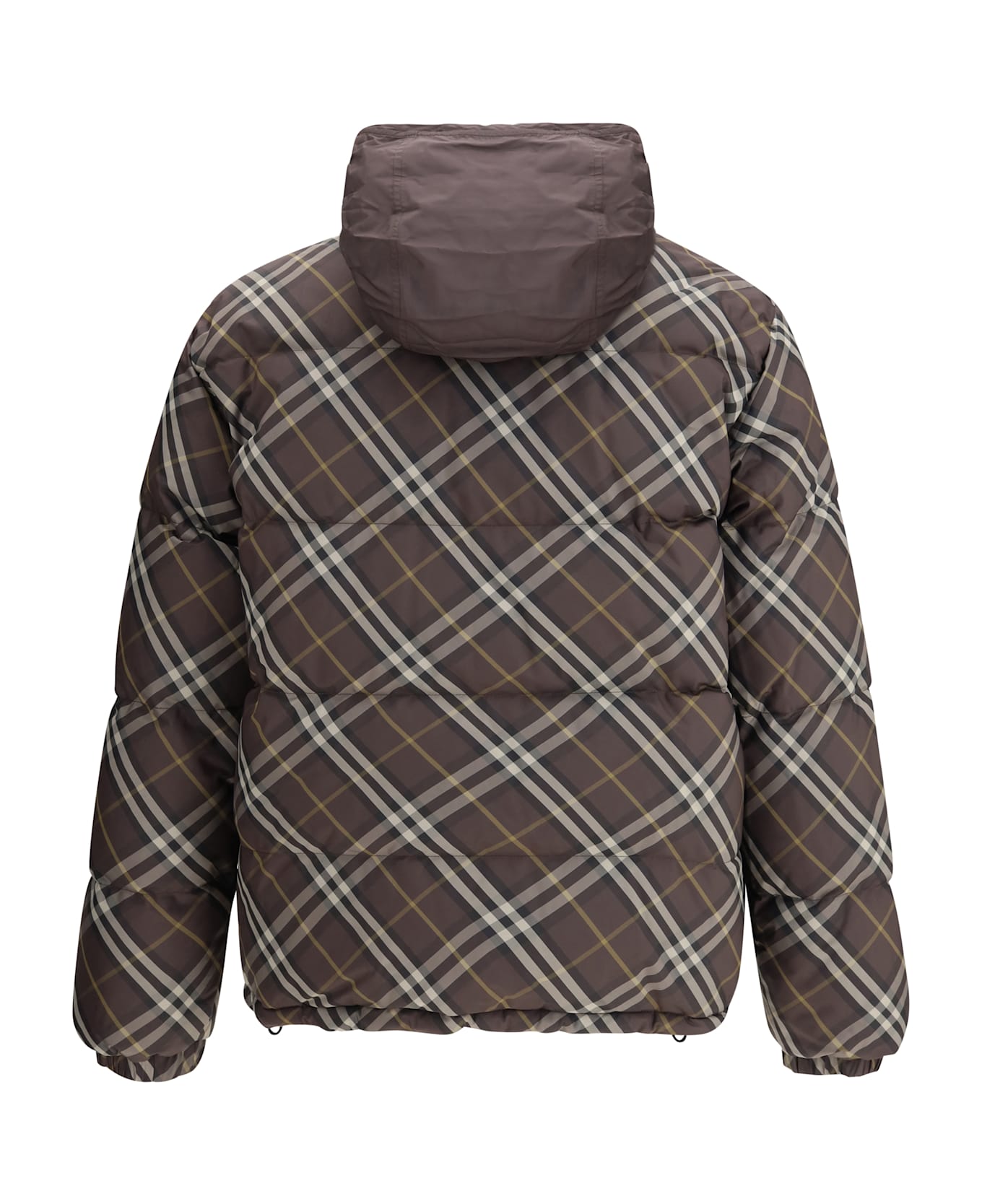 Burberry Reversible Check Snowdon Puffer Jacket - BROWN/GREY