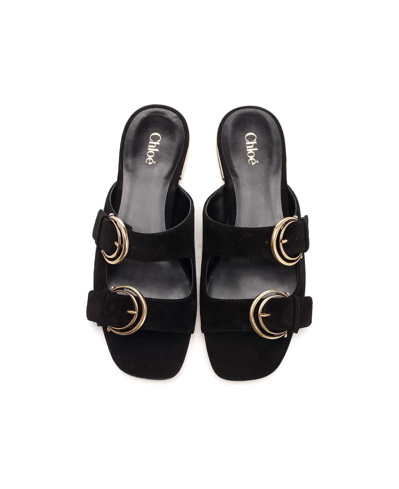 【関税&送料込】Chloe Alize Flat Double C Buckle Sleepers Bl Chloé Alize Flat Double C Buckle Sleepers Black | italist
