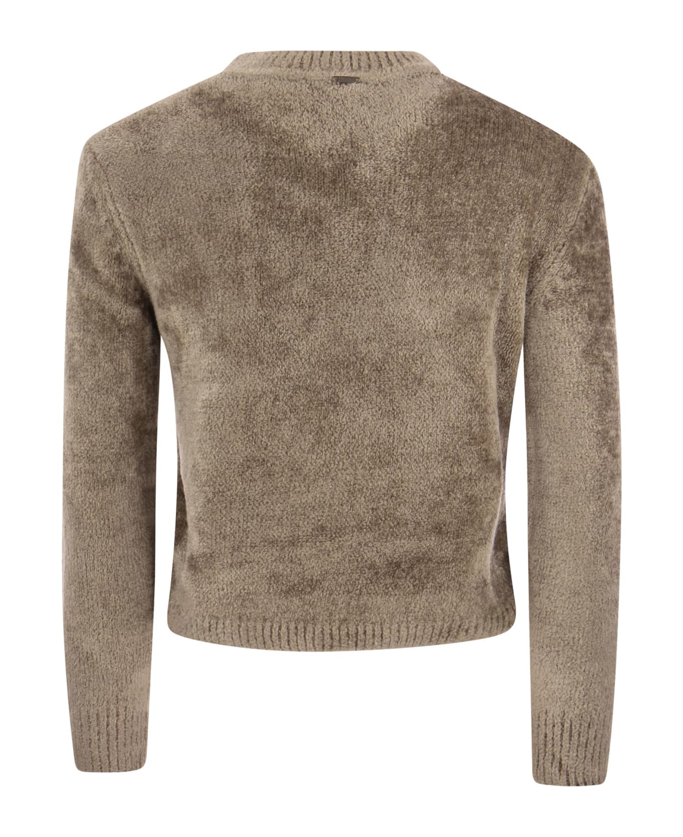 Herno Resort Pullover In Chenille Knit - Nude & Neutrals