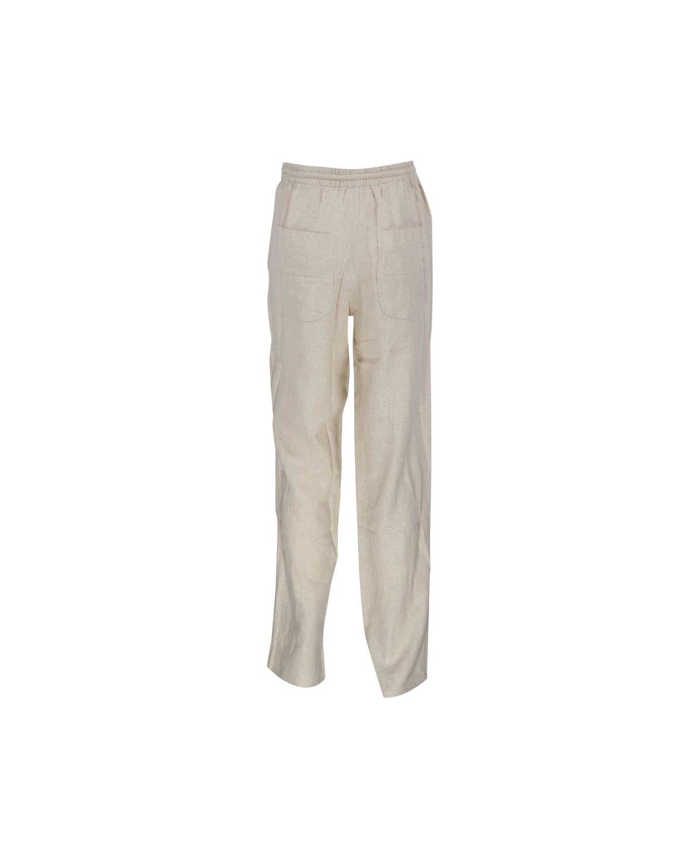 Marant Étoile Mid-rise Drawstring Tapered Trousers - Beige ボトムス