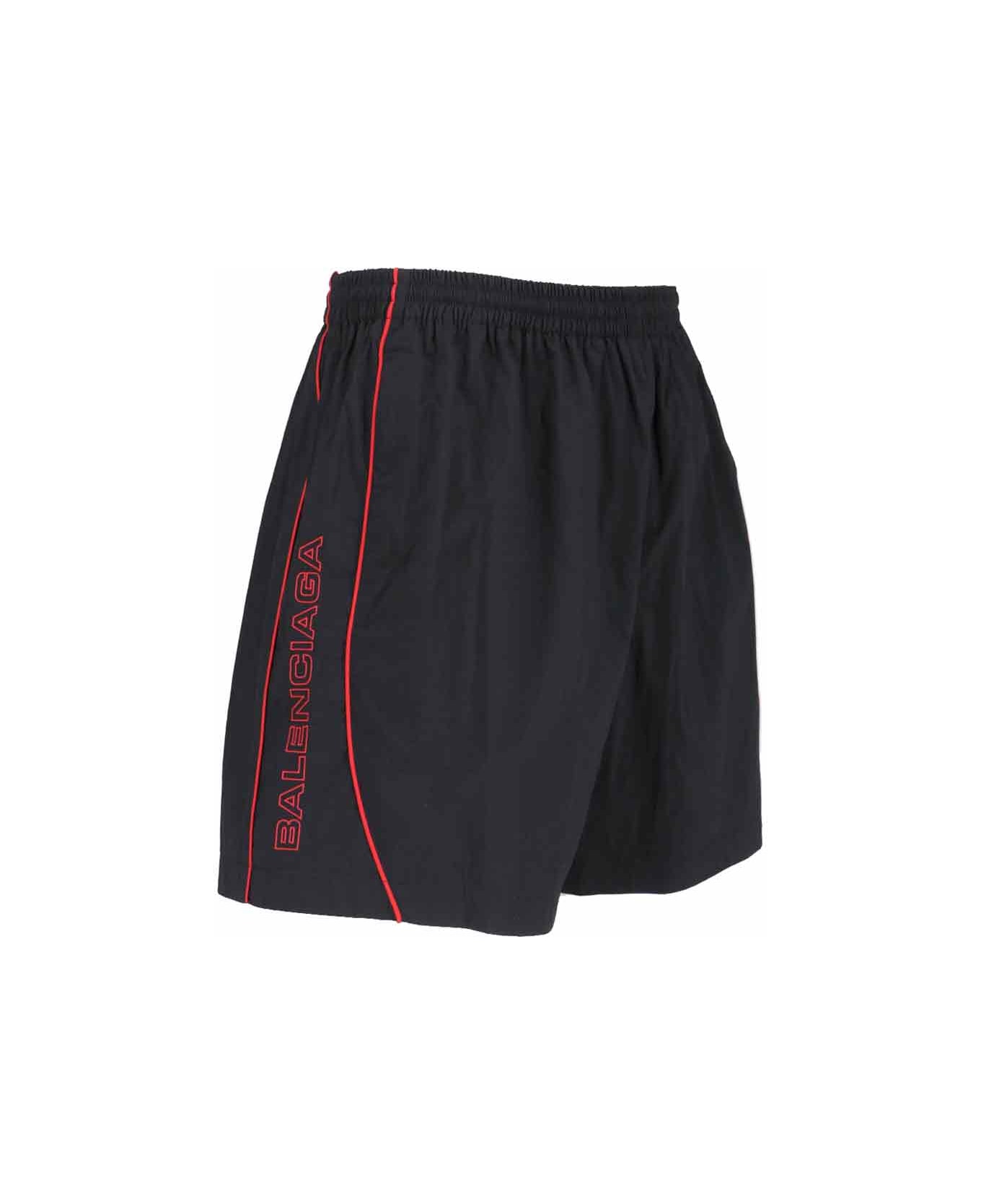 Balenciaga Logo Jogger Shorts - BLACK