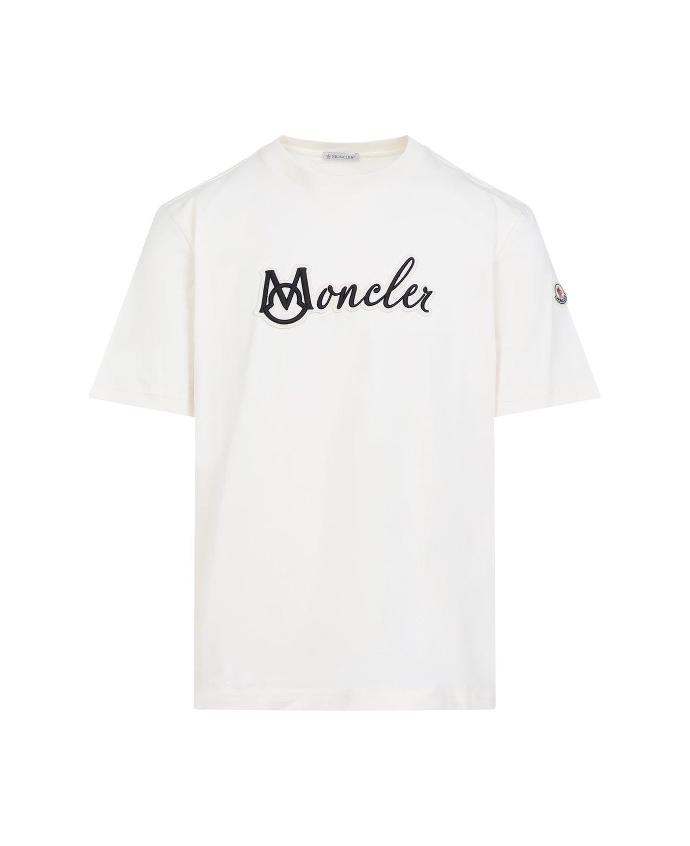 Moncler Logo Patch Crewneck T-shirt - Ivory