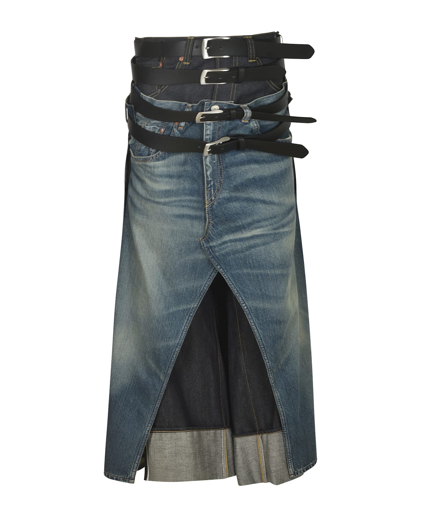 JUNYA WATANABE ストレートデニム AD2012 ボタンフライ クラッシュデザイン denimパンツ JN