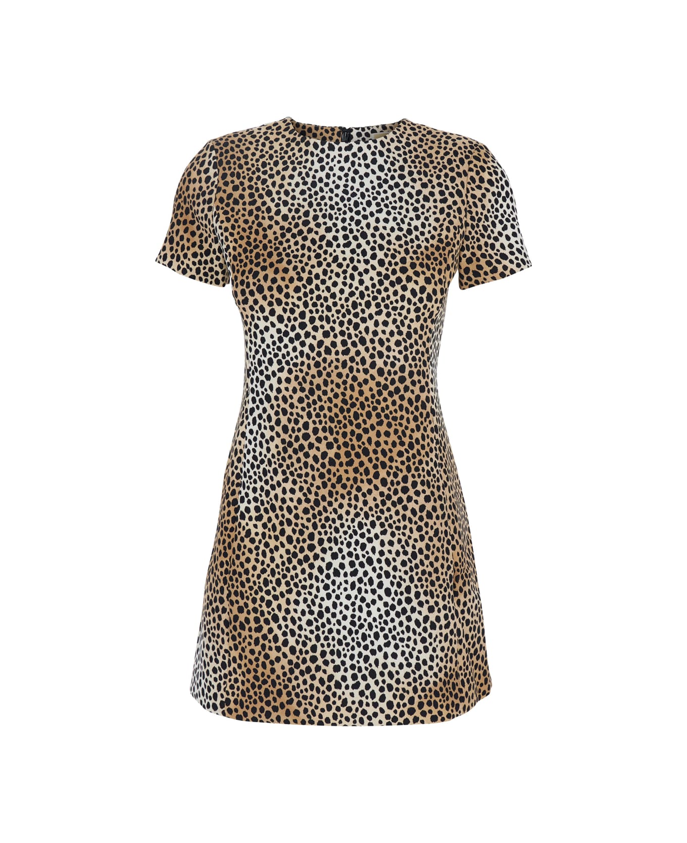 MICHAEL Michael Kors Brown Mini Dress With All-over Leopard Print In Tech Fabric Blend Woman - Brown
