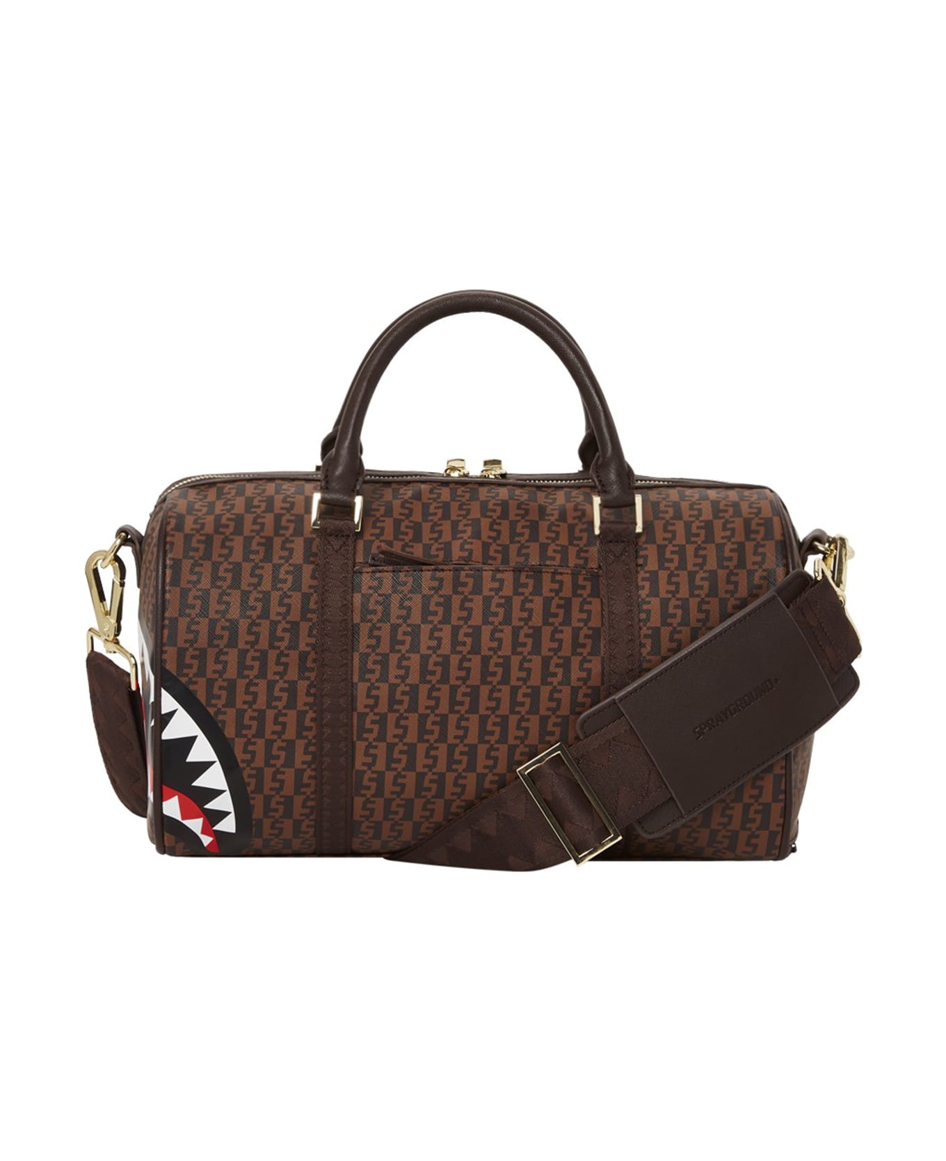 Sprayground Money Checkered Mini Duffle - BROWN