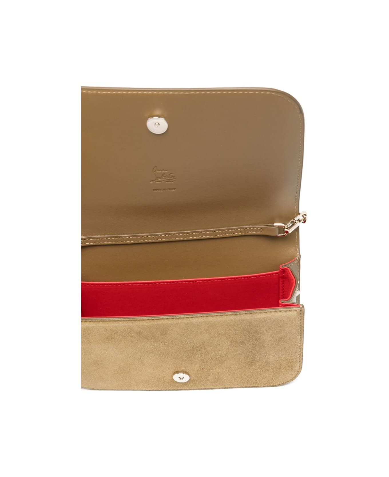 Christian Louboutin Paloma Suede Leather Clutch - Brown