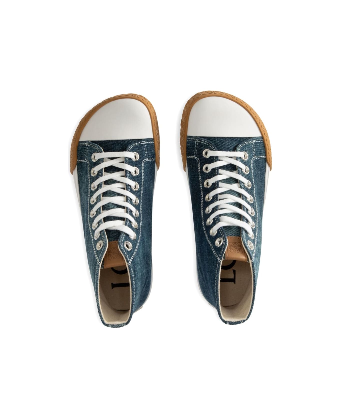 Loewe Bloc Denim Sneakers - Clear Blue