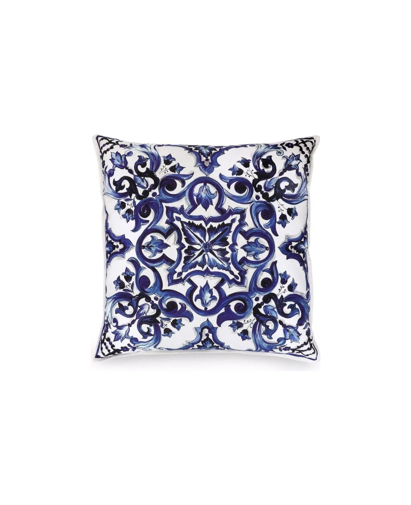 Dolce & Gabbana Cuscino In Cotone 60cm Mediterranean Blue - Blu
