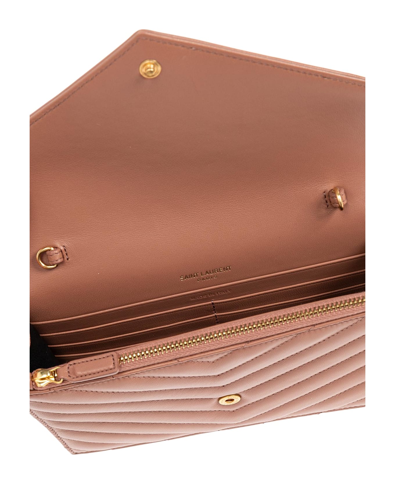 Saint Laurent Wallet Cassandre On A Chain - PINK 財布