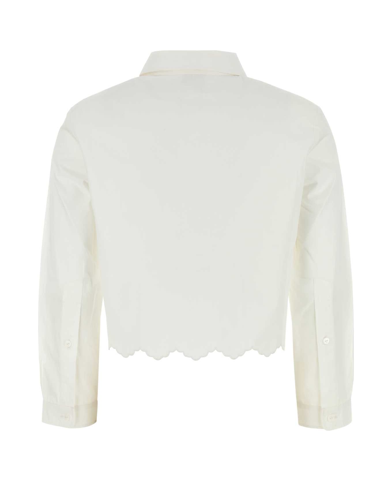 Patou White Poplin Shirt - WHITE