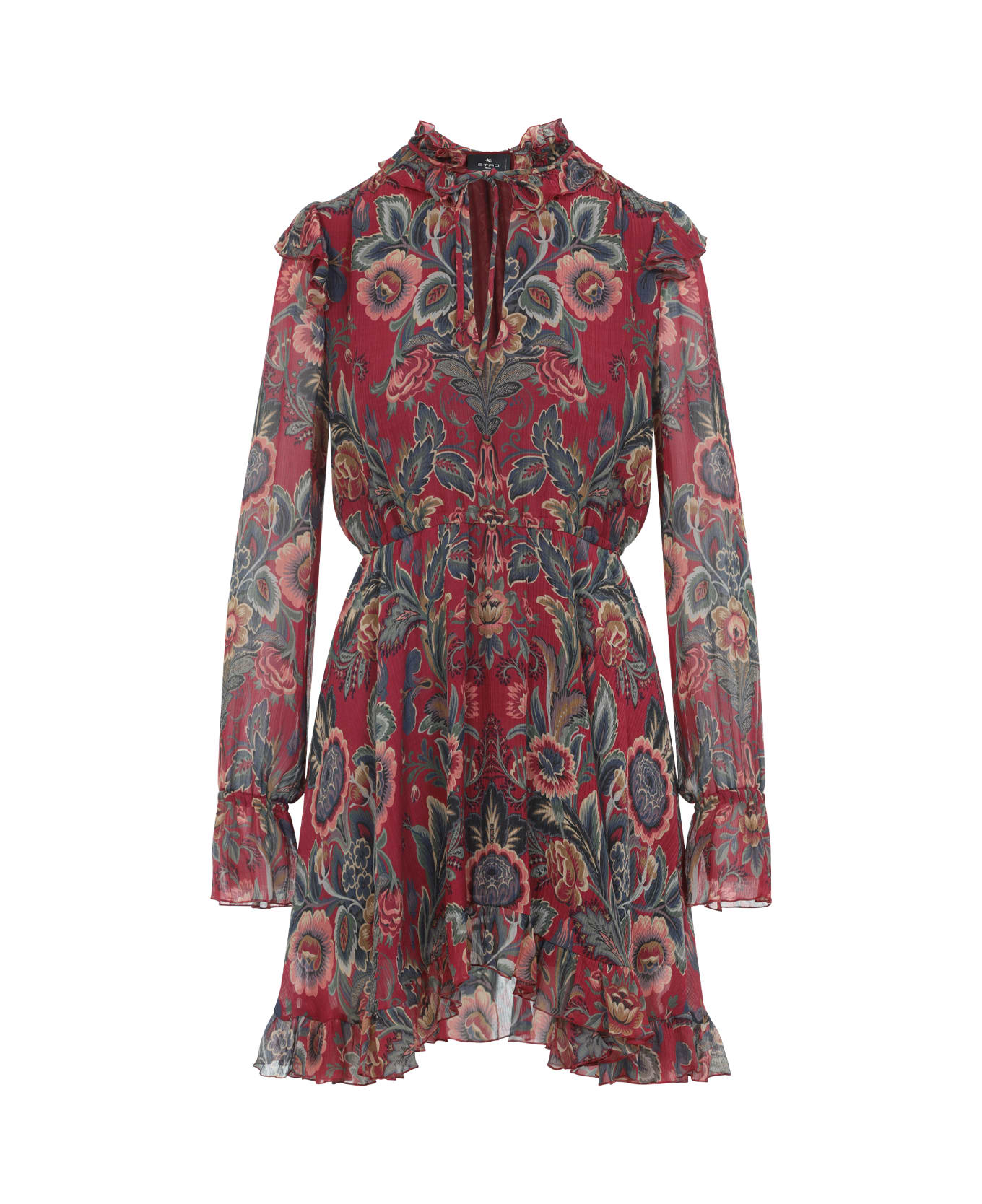 Etro Mini Dress - Stampa F.do Bordeaux