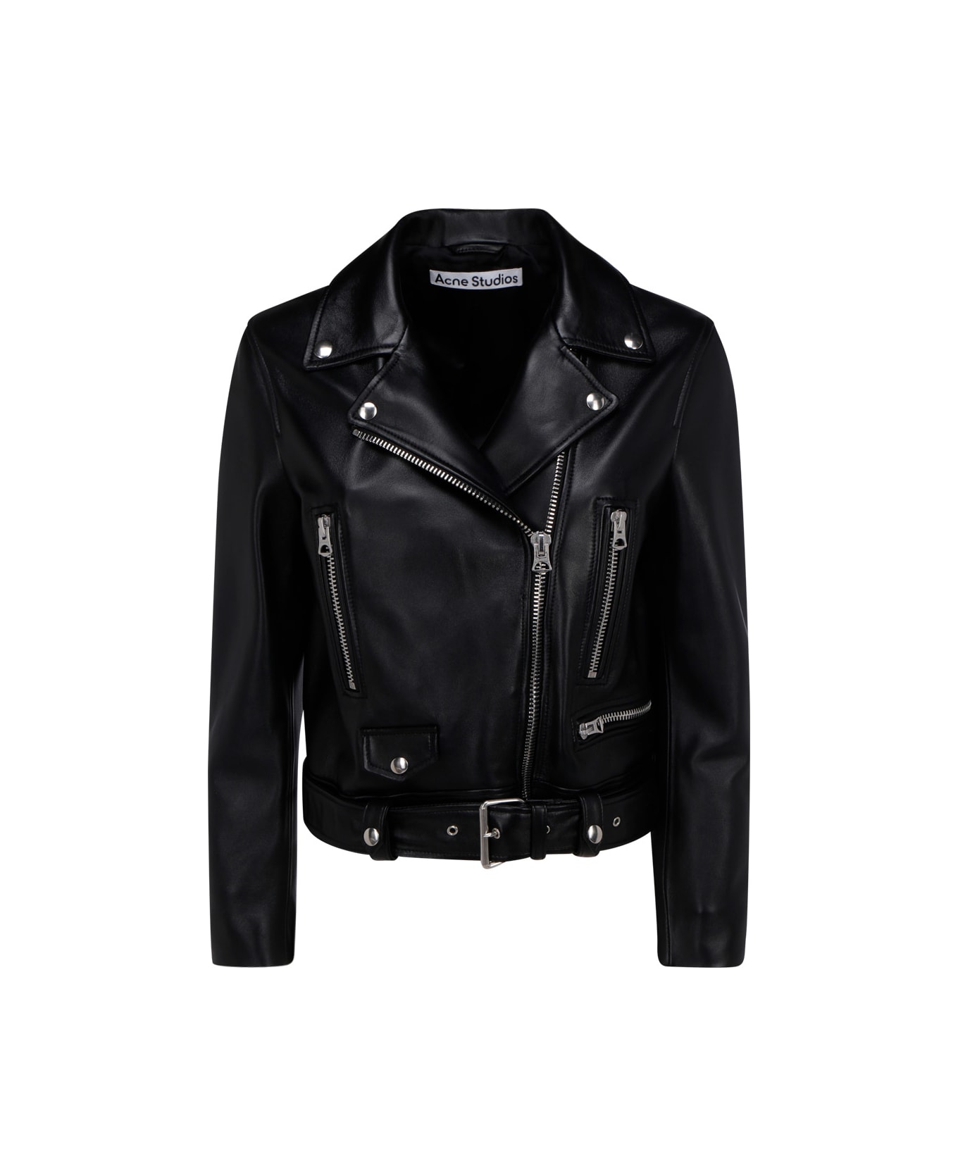 Acne Studios Classic Leather Biker Jacket - Black