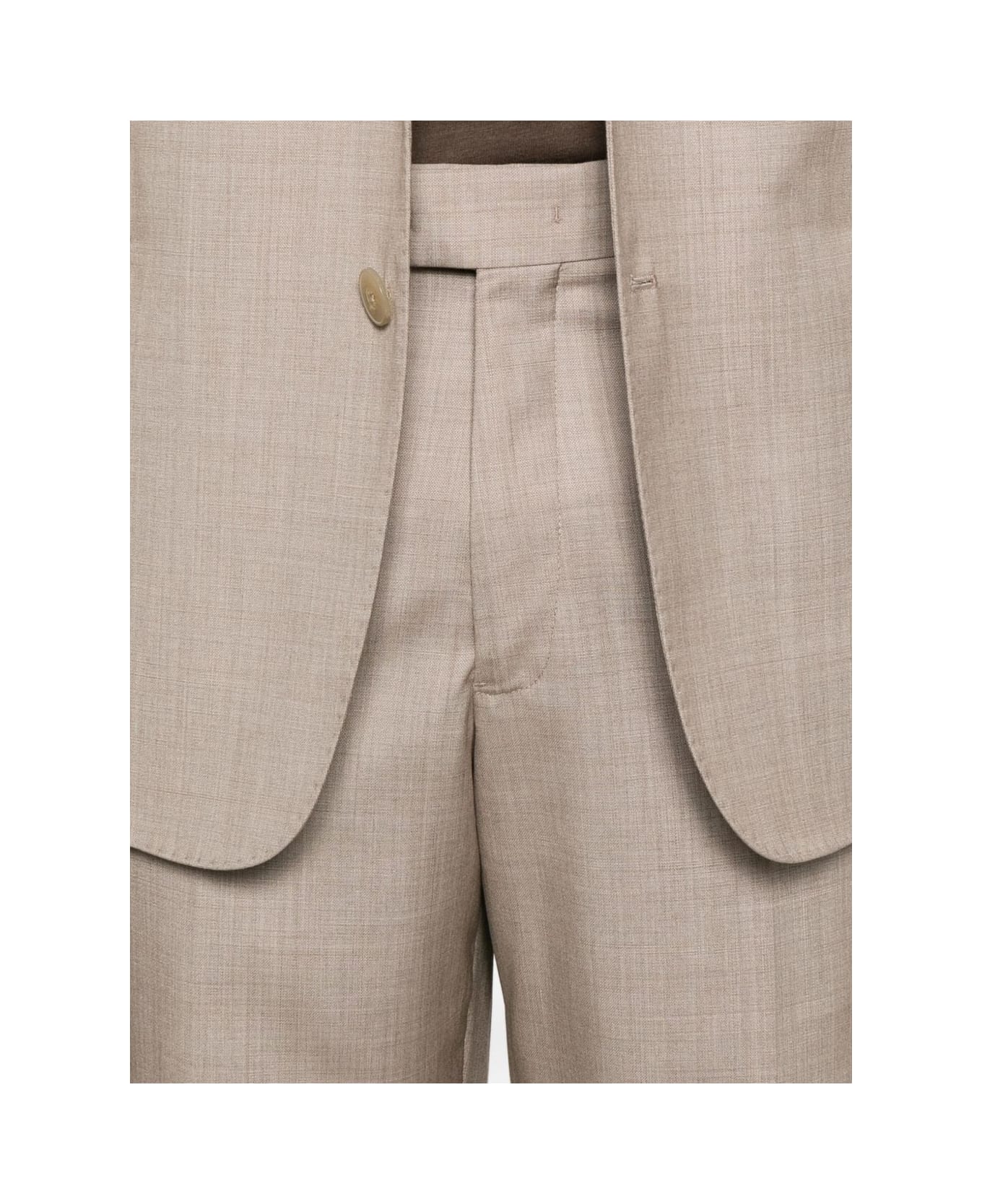 Emporio Armani Wool Single-breasted Suit - Brown
