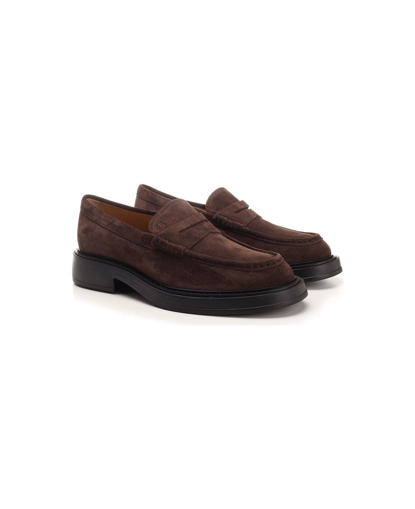 Tod's Brown Suede Moccasin - MARRONE
