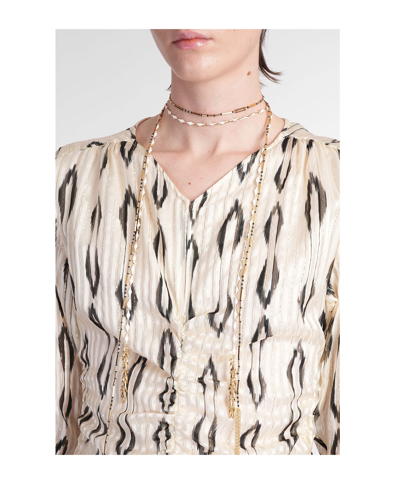 Isabel Marant Octavia Mini Dress In Beige Silk - beige
