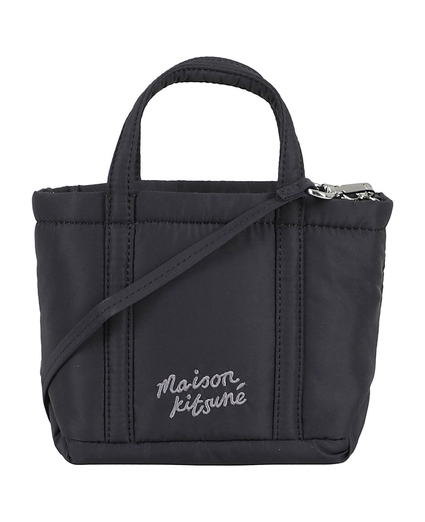 Maison Kitsuné Fox Head Puffer Mini Tote - Black