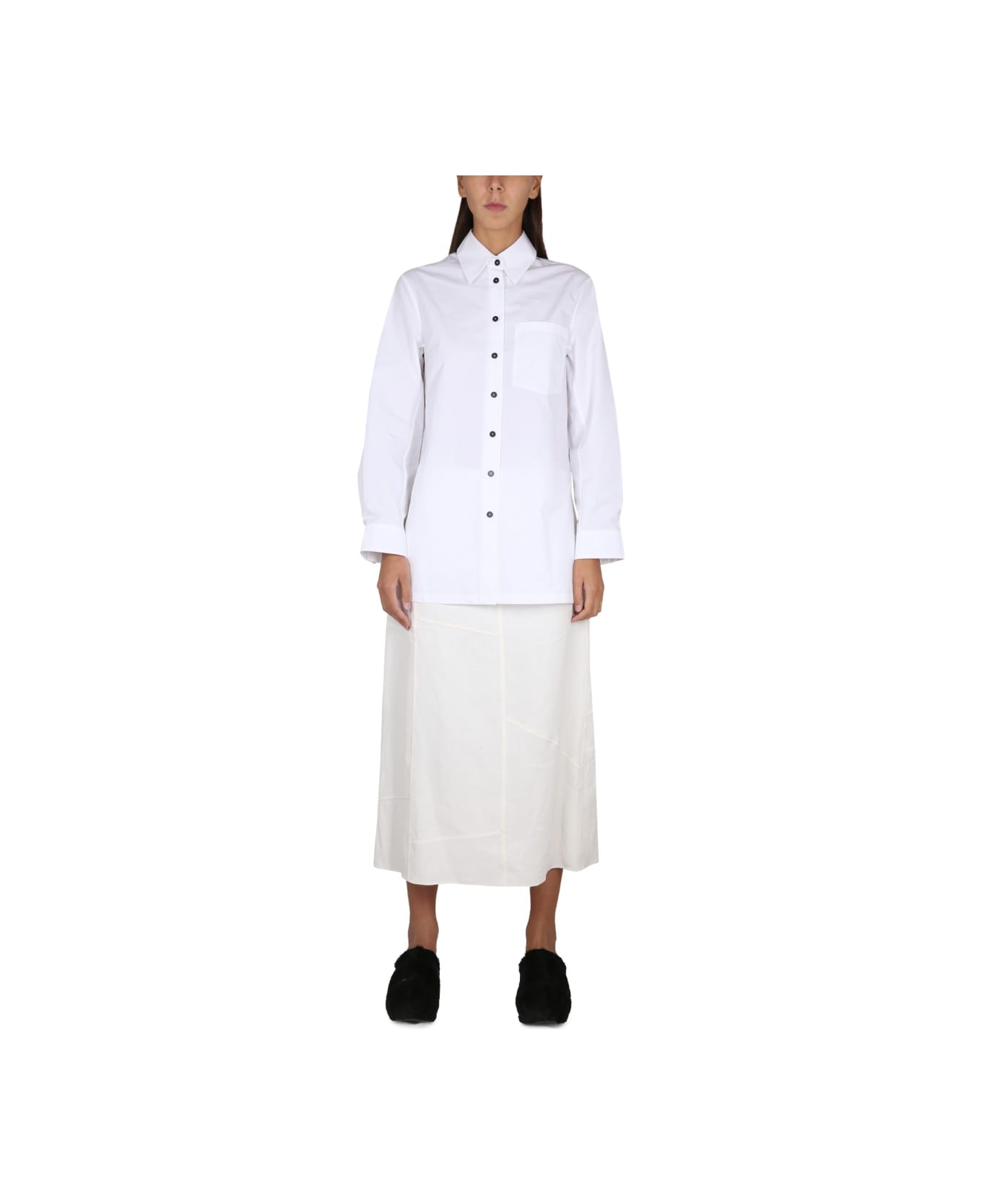 Jil Sander Cotton Skirt - WHITE