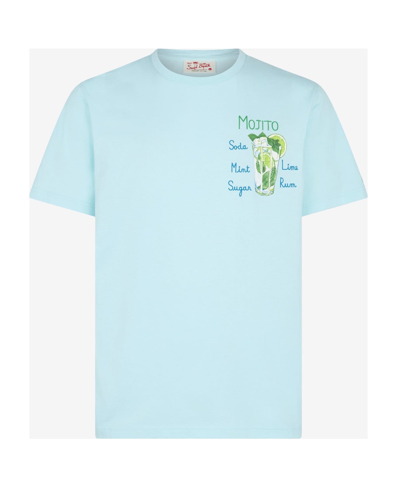 MC2 Saint Barth Man Cotton T-shirt With Mojito Embroidery - GREEN