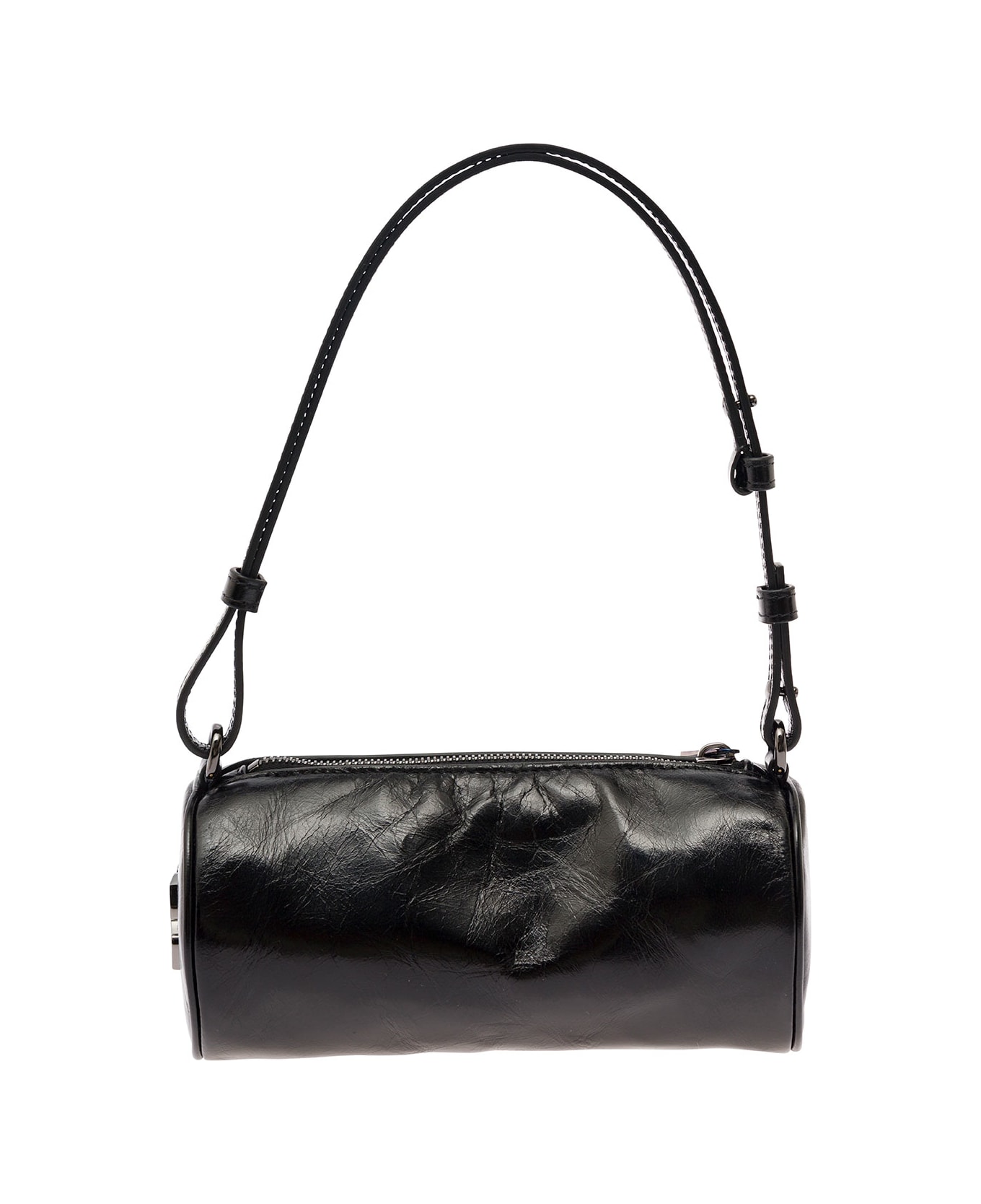 Off-White 'torpedo Small' Black Shoulder Bag With Arrow Motif In Leather Woman - Black