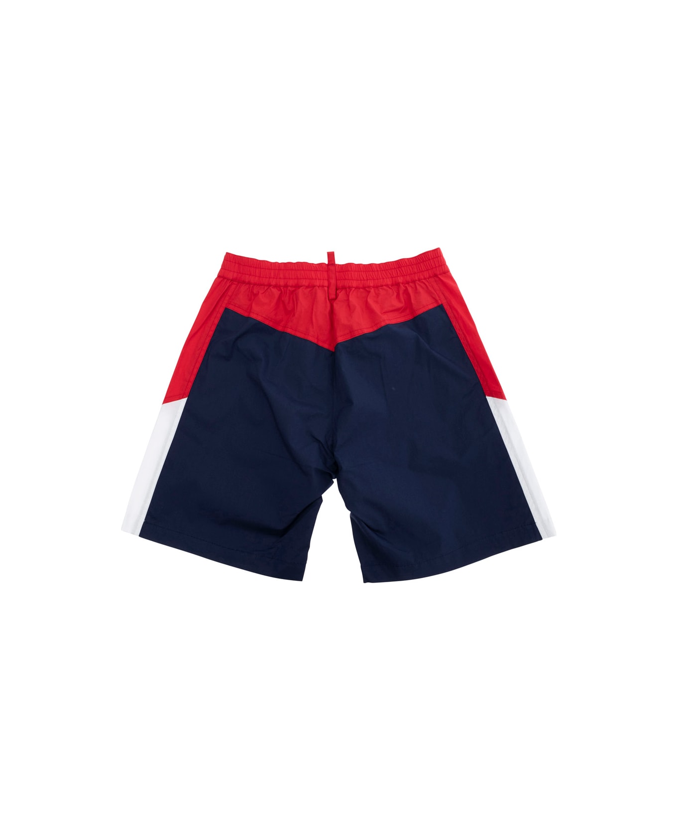 Dsquared2 Blue Shorts With Elastic Waist And Logo Lettering On The Front In Cotton Stretch Boy - Blu