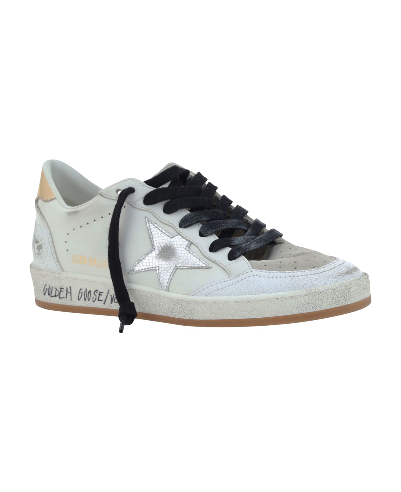 Golden Goose Ballstar Sneakers - White/silver/gold