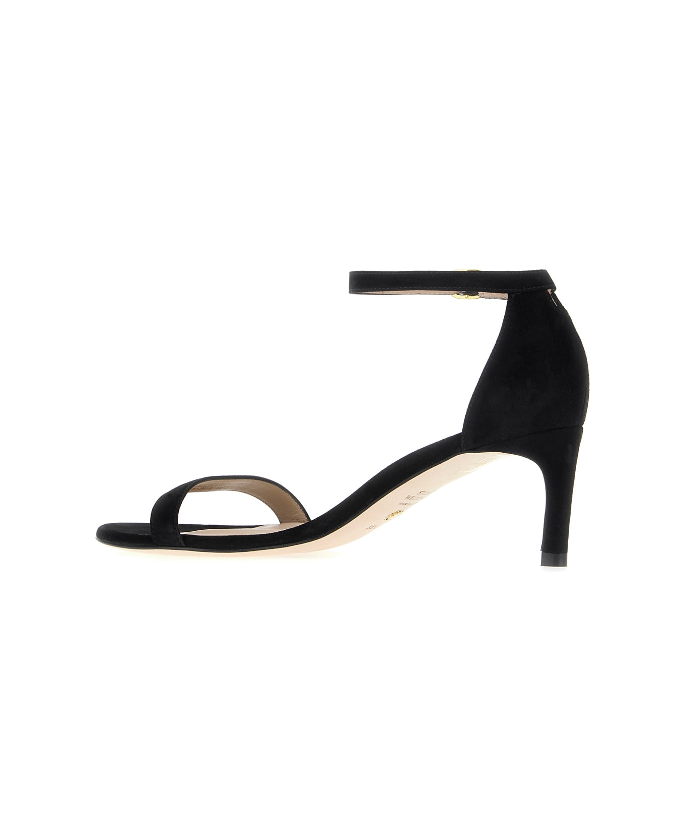Stuart Weitzman Black Suede Sandals - BLK