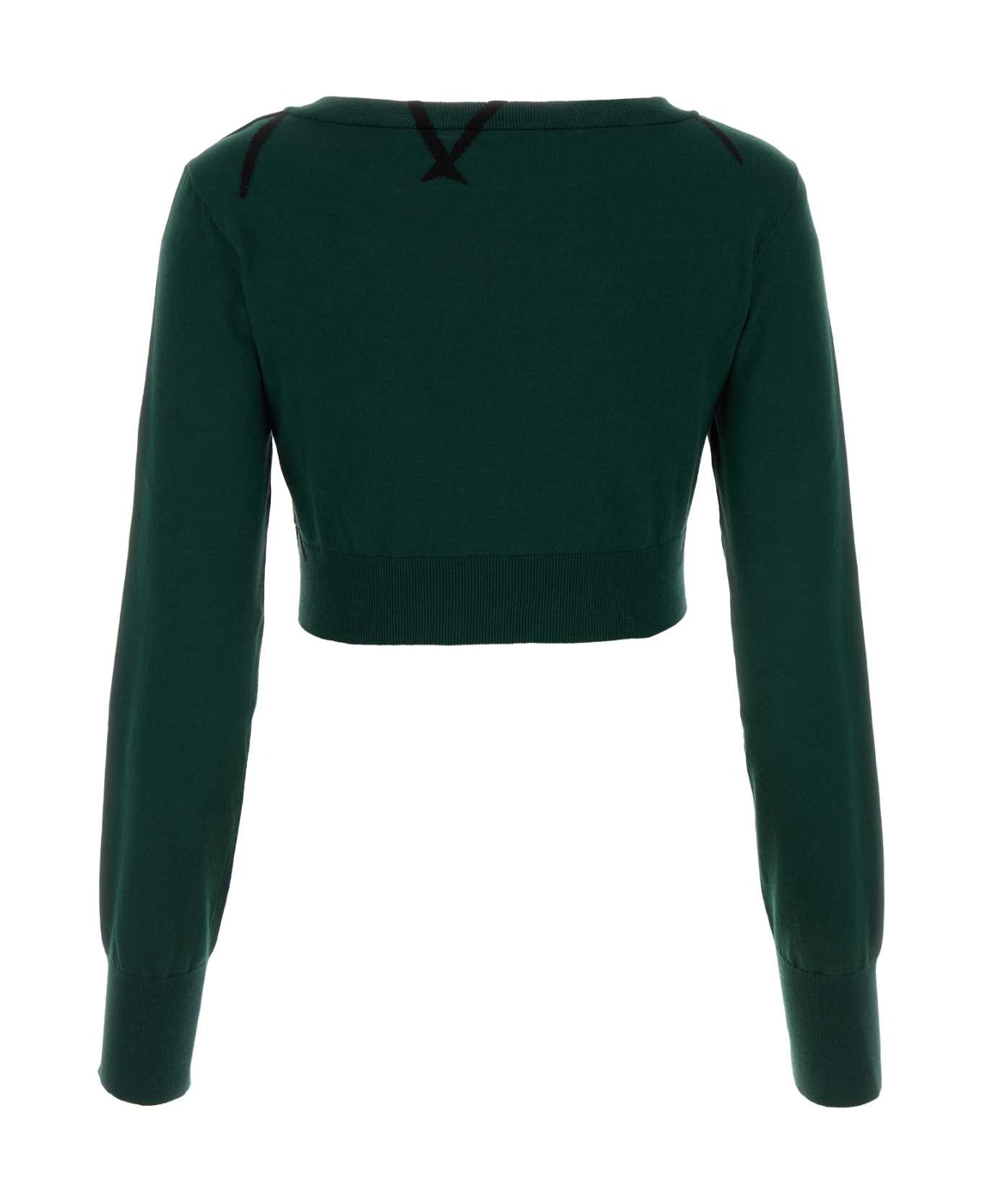Burberry Bottle Green Cotton Sweater - IVY フリース