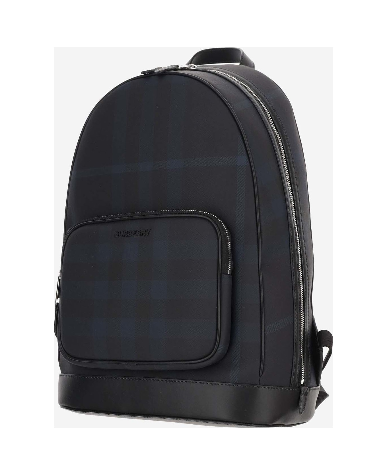 Burberry Technical Fabric Backpack With Check Pattern - Blue