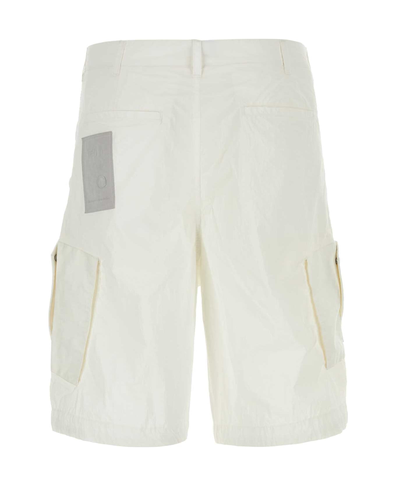 Ten C White Nylon Bermuda Shorts - BIANCONEVE