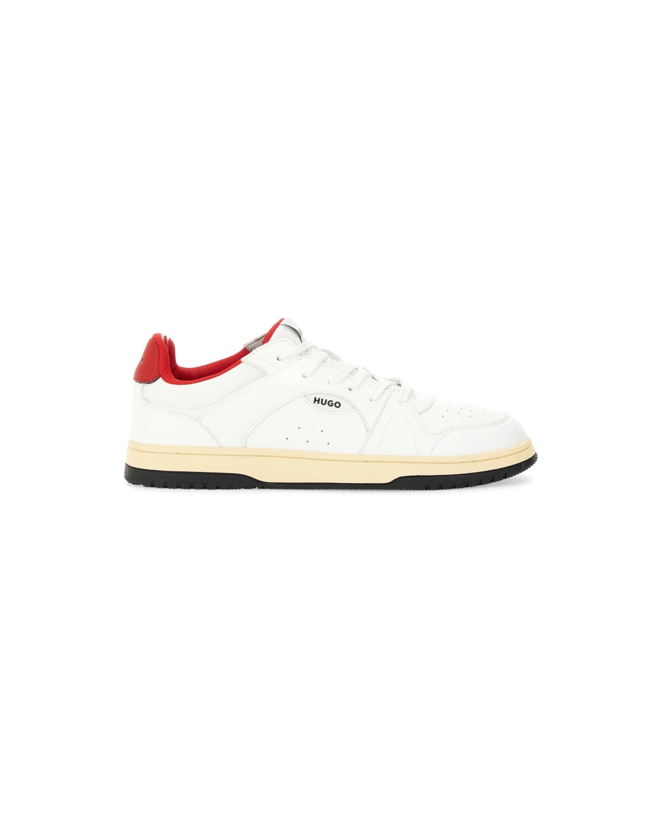Hugo Boss Leather Sneaker - WHITE