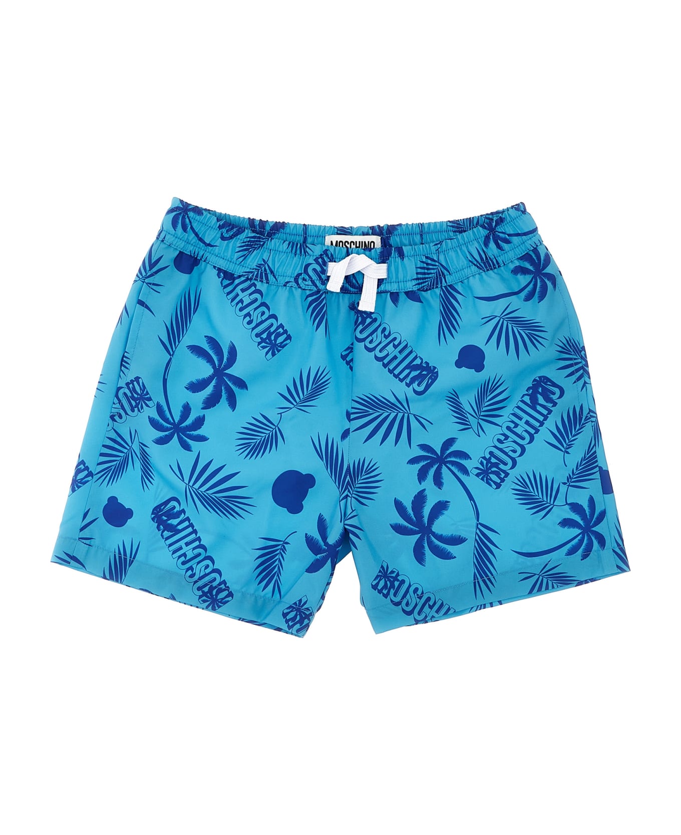 Moschino All Over Print Swimsuit - Light Blue