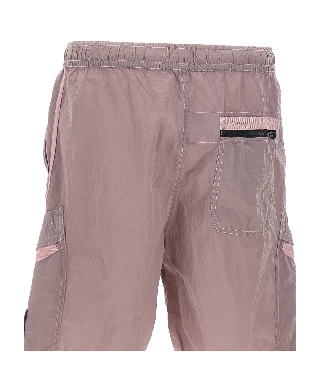 Stone Island Iridescent Nylon Shorts - PINK