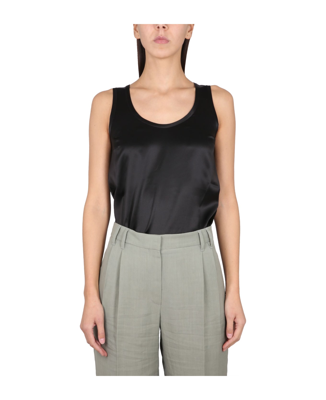 Brunello Cucinelli Silk Top - Black
