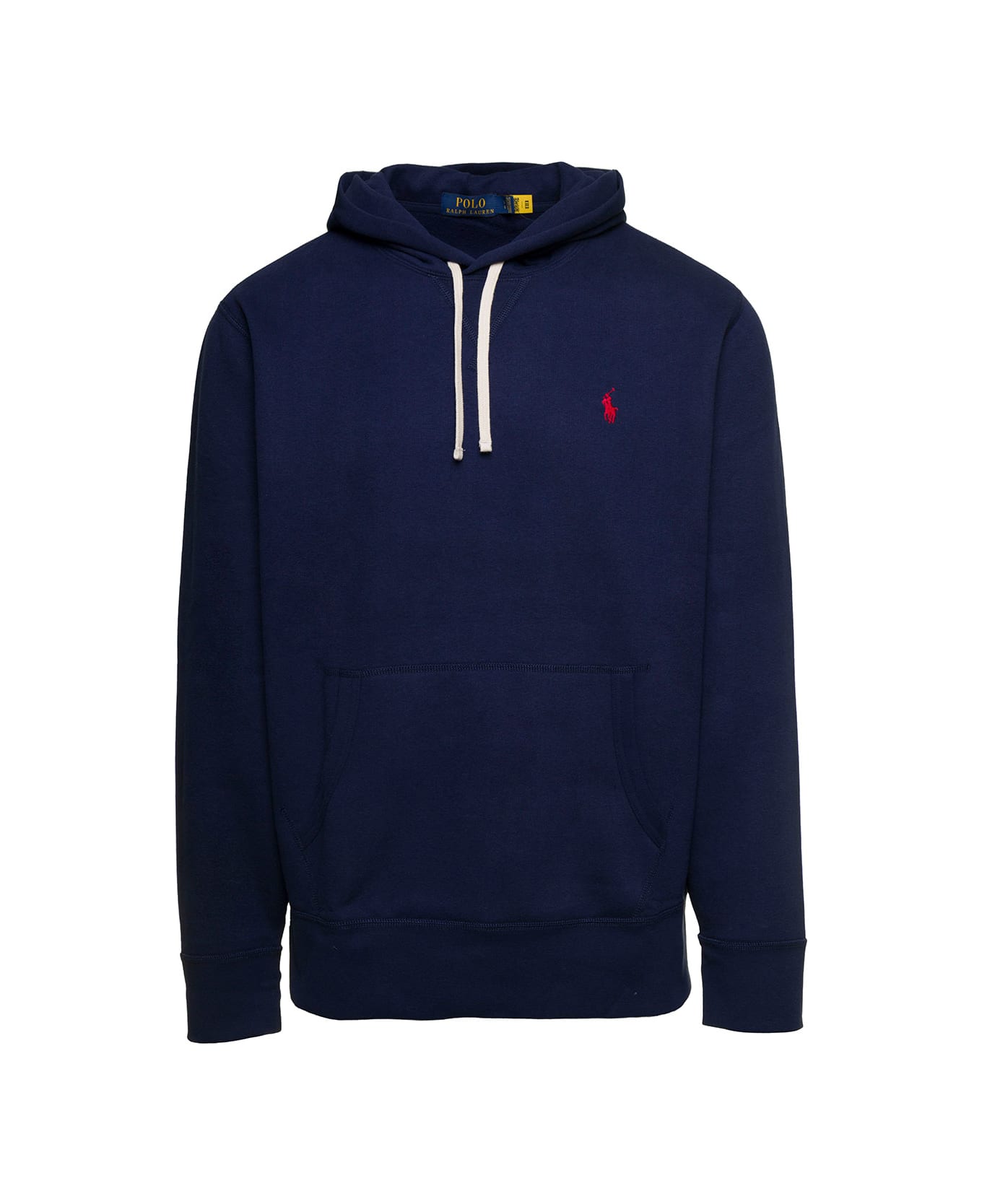 Polo Ralph Lauren Blue Hoodie With Drawstring And Embroidered Logo In Cotton Man - Cruise navy