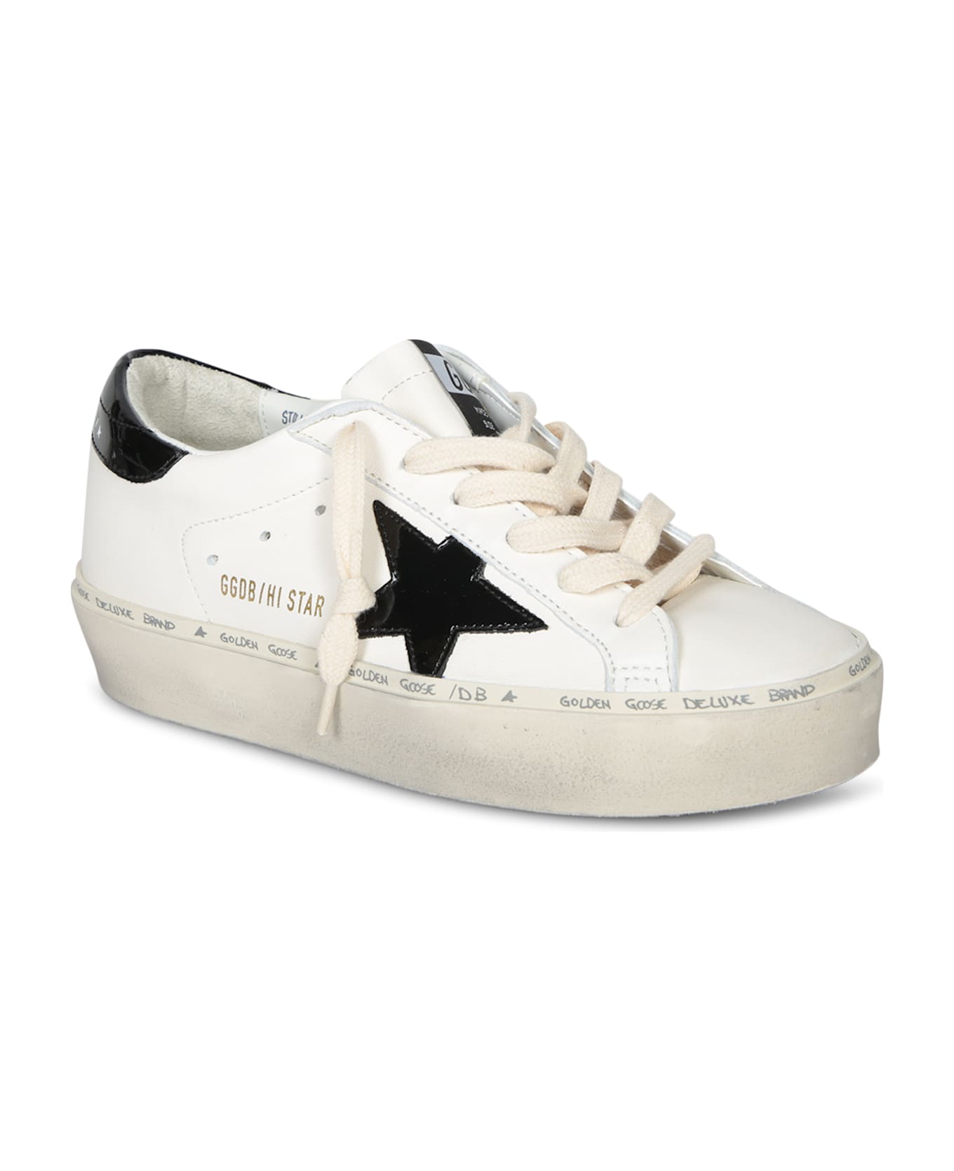 Golden Goose Histar Laminated Black/white Sneakers - White