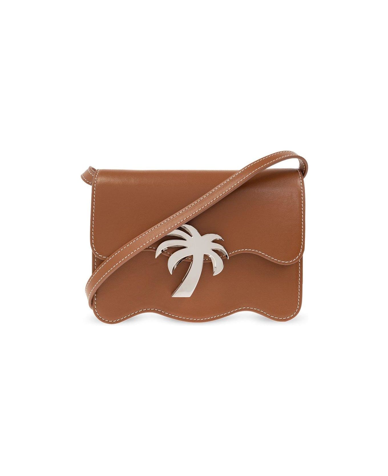 Palm Angels Palm Plaque Small Shoulder Bag - Brown