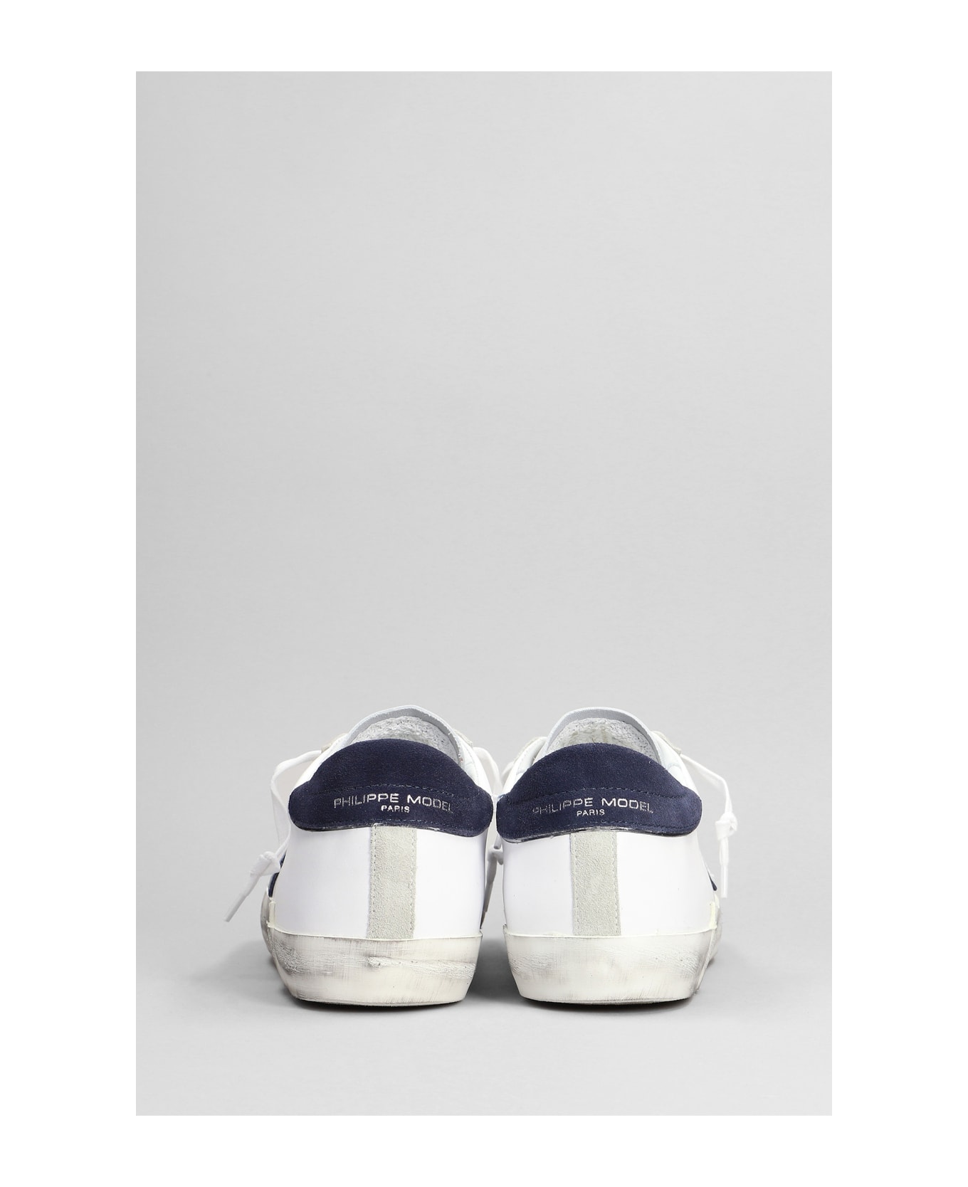 Philippe Model Prxs Sneakers In White Suede And Leather - white