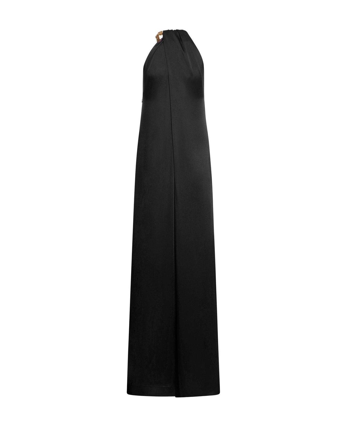 Stella McCartney Chain Halterneck Sleeveless Maxi Dress - Black