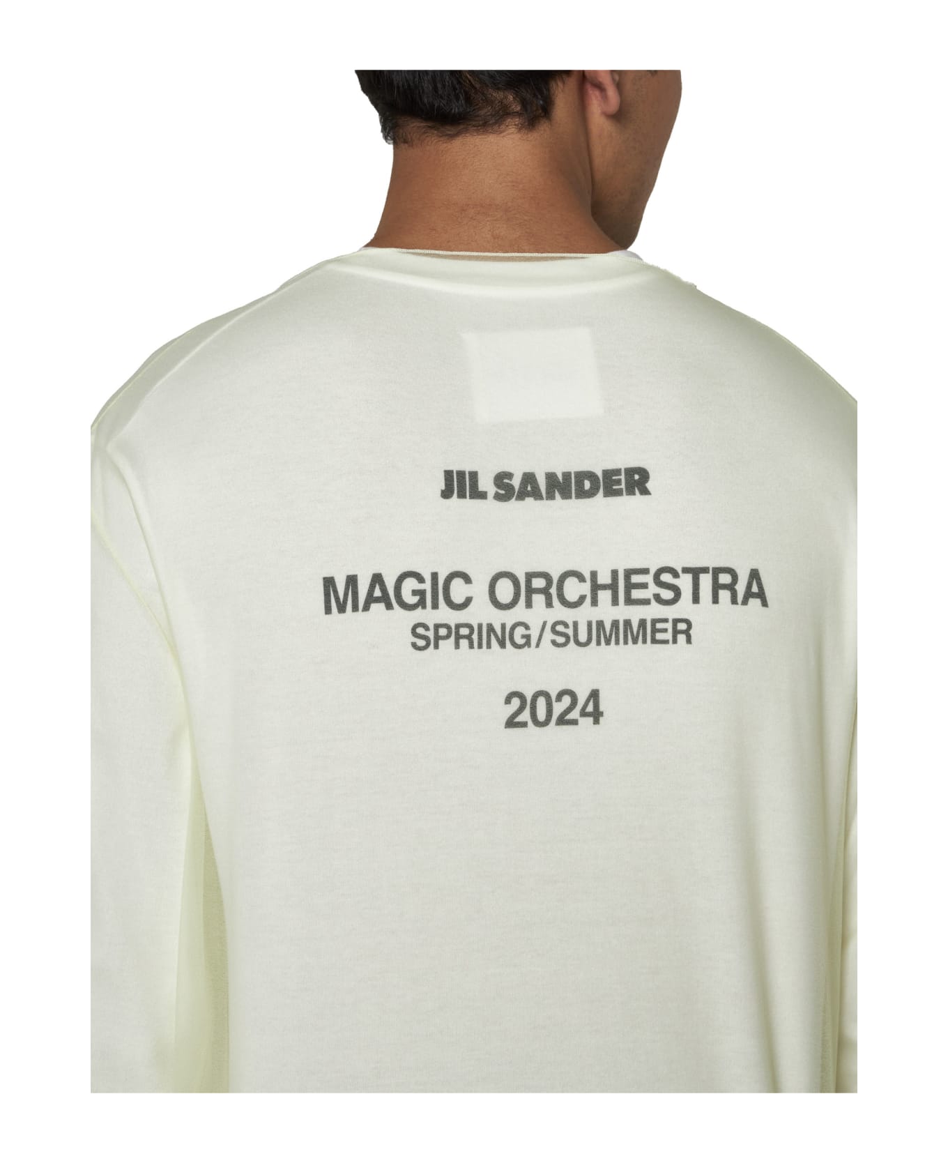 Jil Sander Logo Printed Long-sleeved T-shirt - Pistacchio cream (745 + 104)