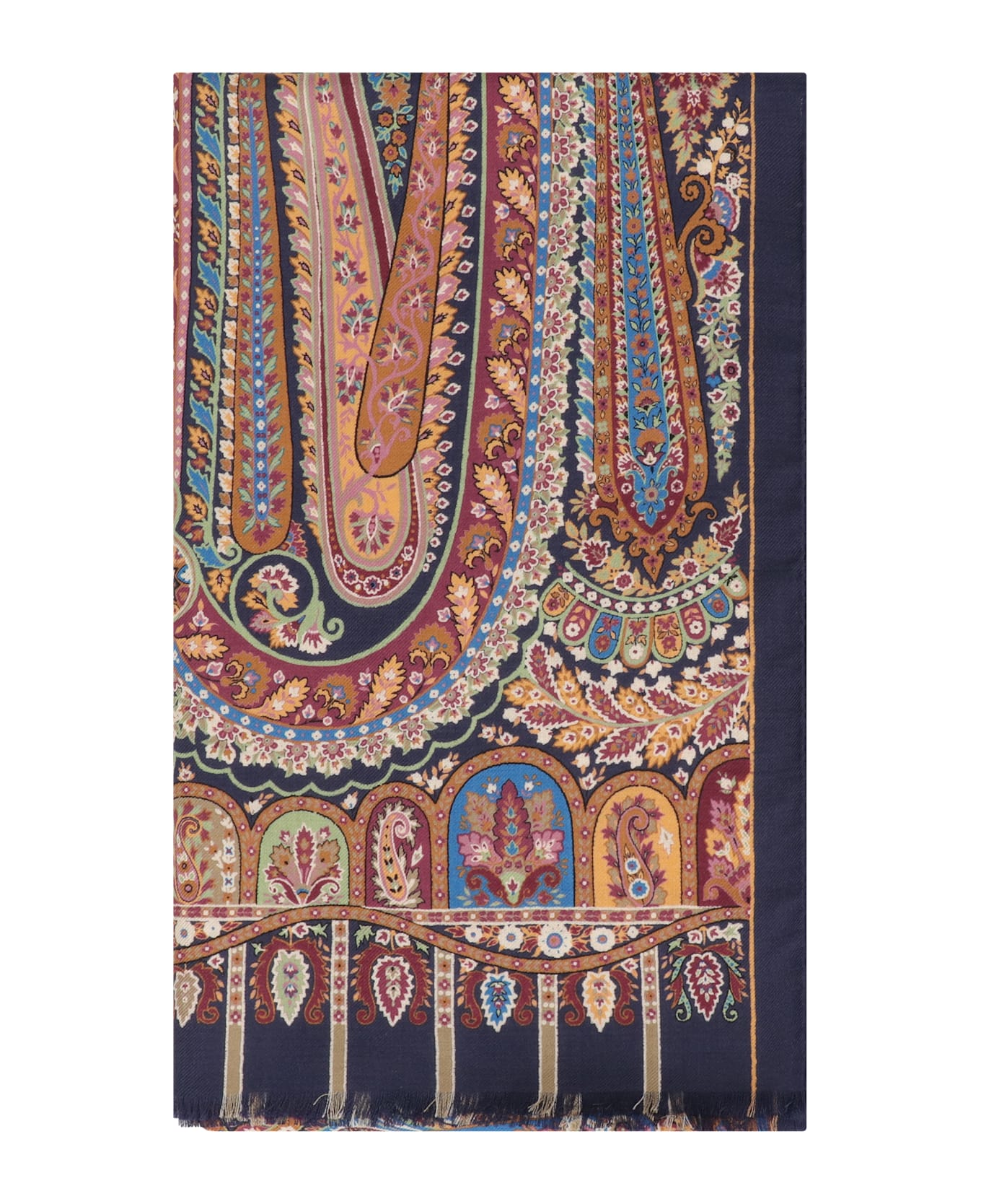 Etro Printed Silk Scarf - blue