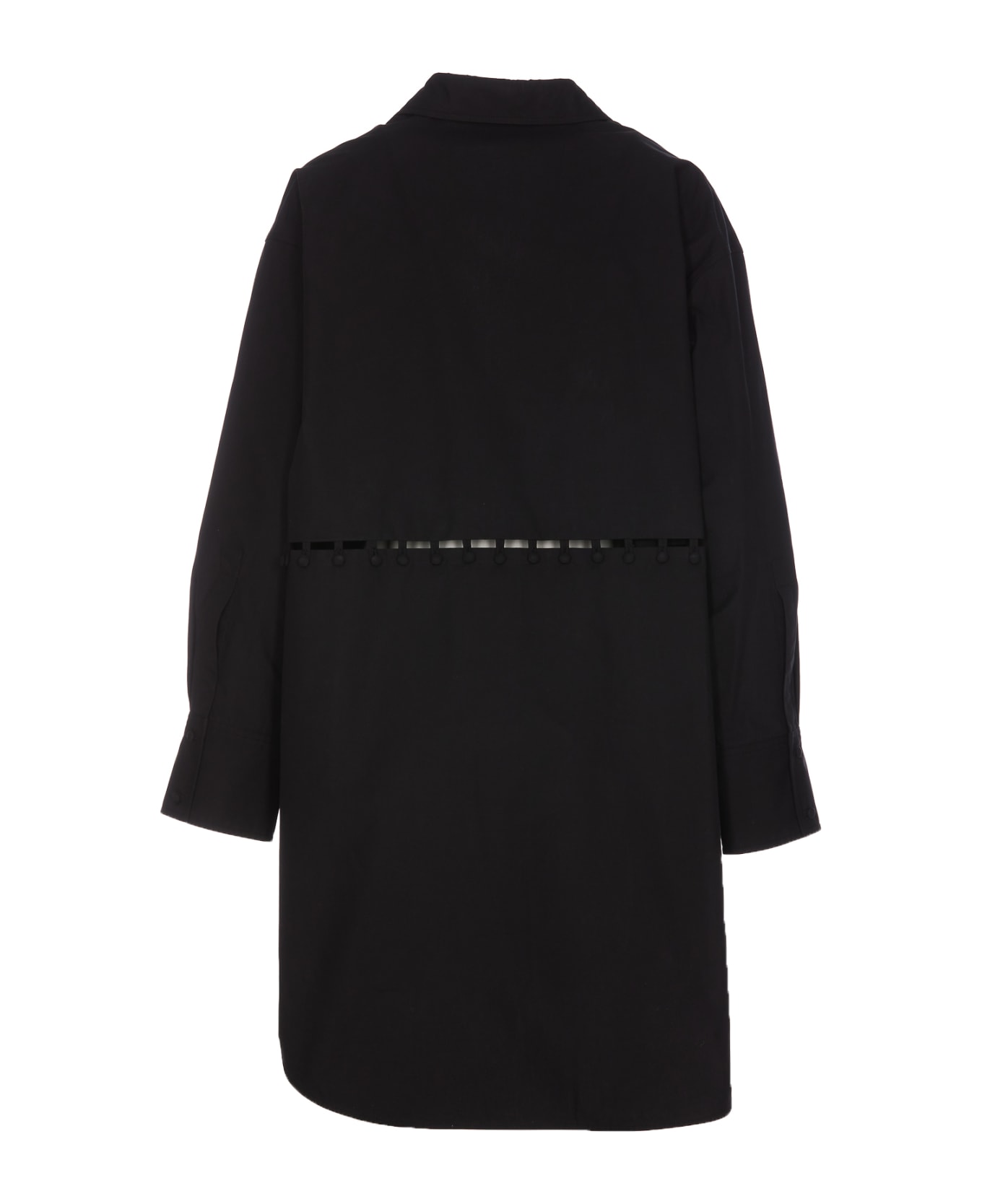 Palm Angels Buttons Detail Shirt Dress - Black
