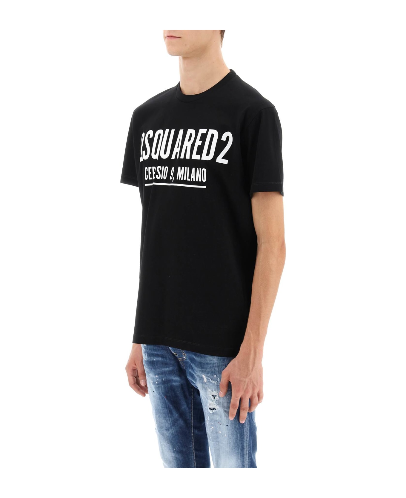 Dsquared2 Cotton T-shirt With Logo - Nero
