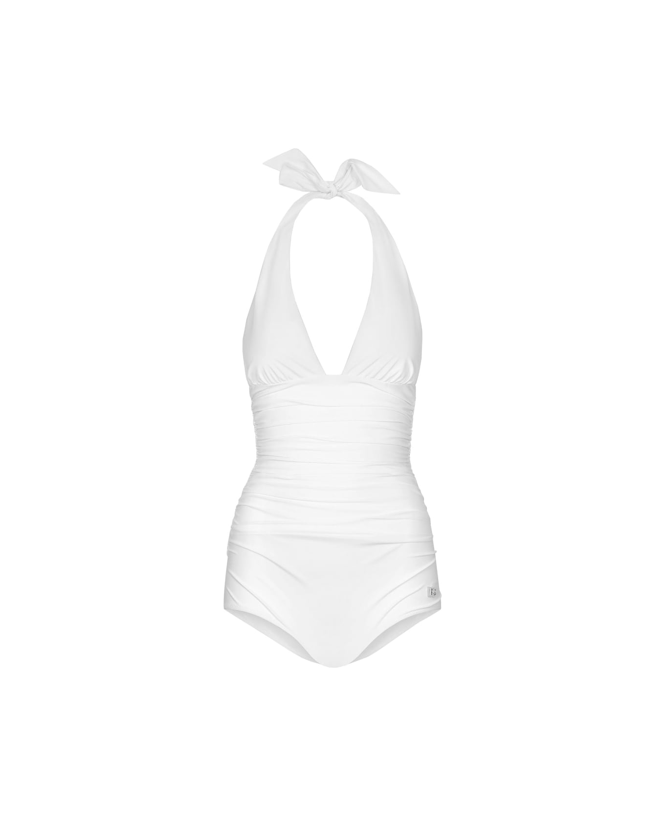 Dolce 
Gabbana Low-cut One-piece Swimsuit - WHITE