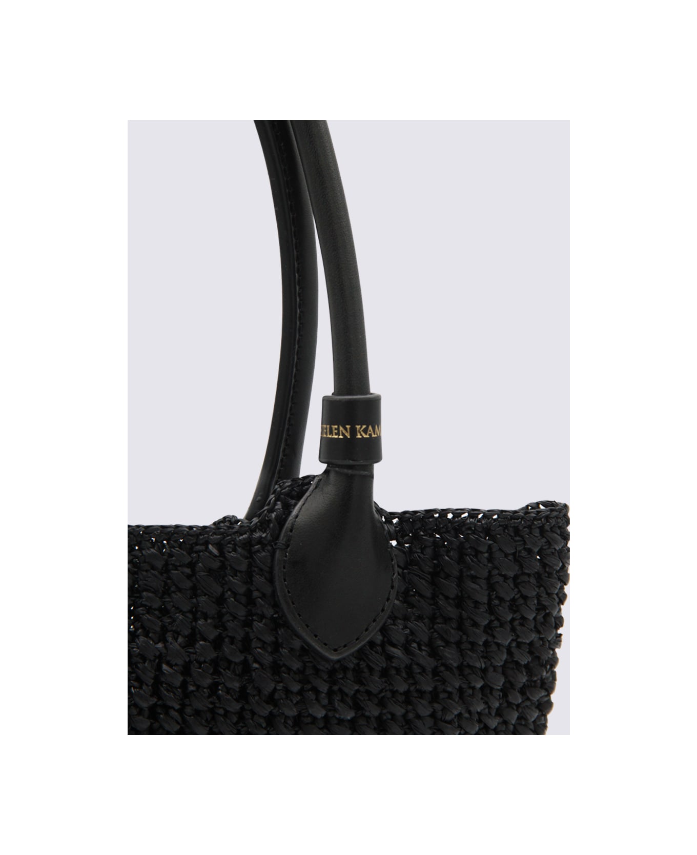 Helen Kaminski Black Raffia Top Handle Bag