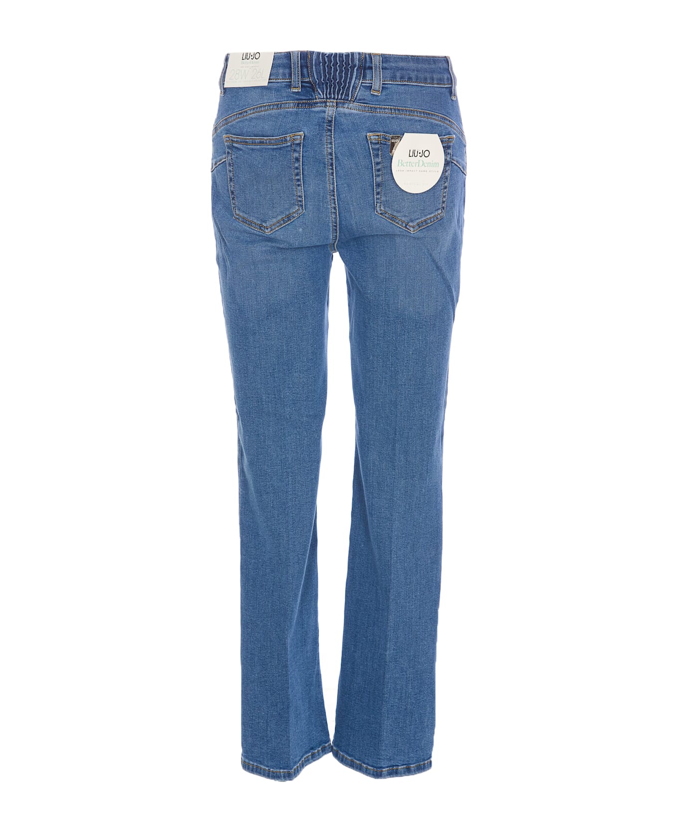 Liu-Jo Cropped Bottom Up Jeans - Blue