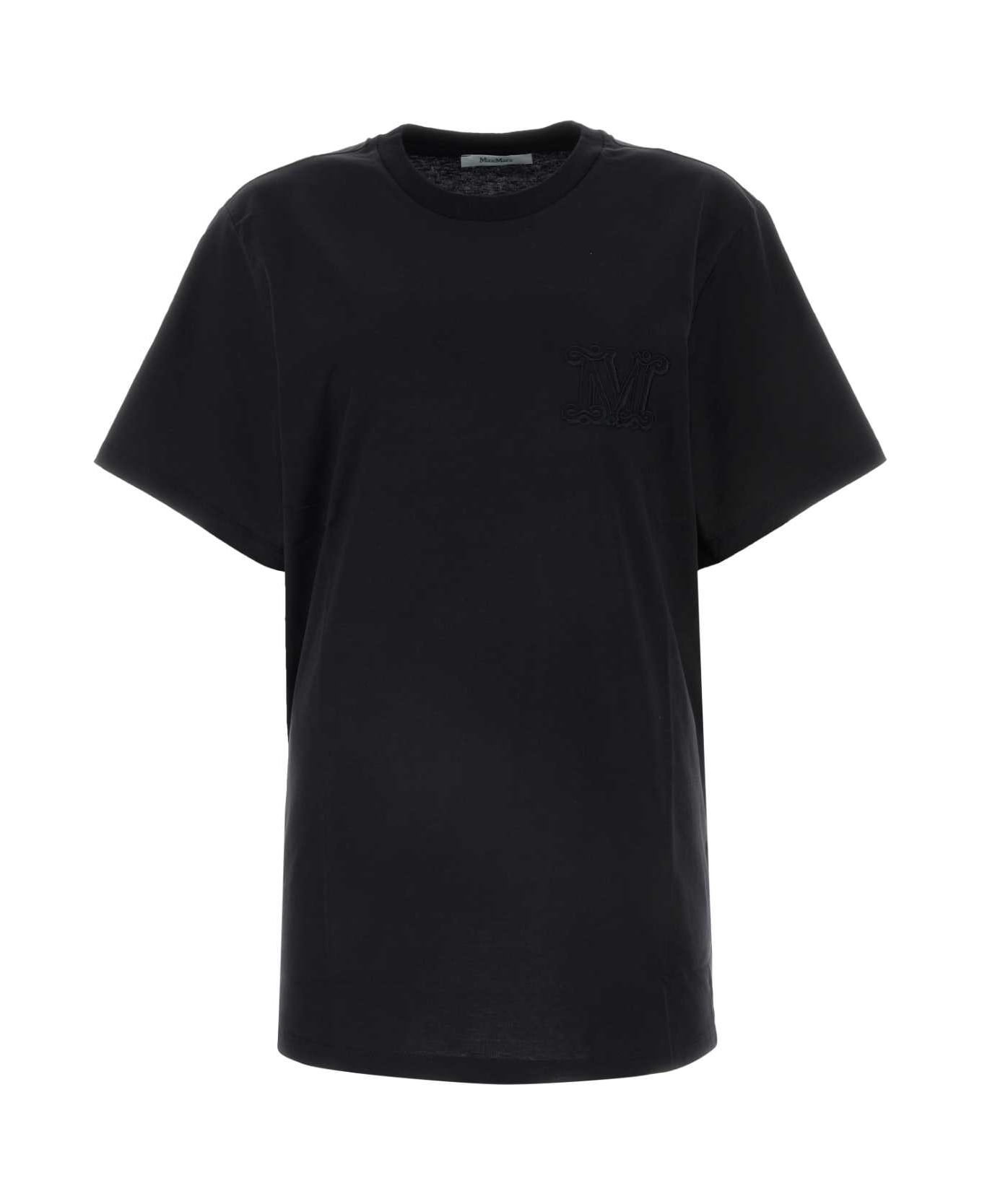 Max Mara Black Cotton Mango T-shirt - NERO