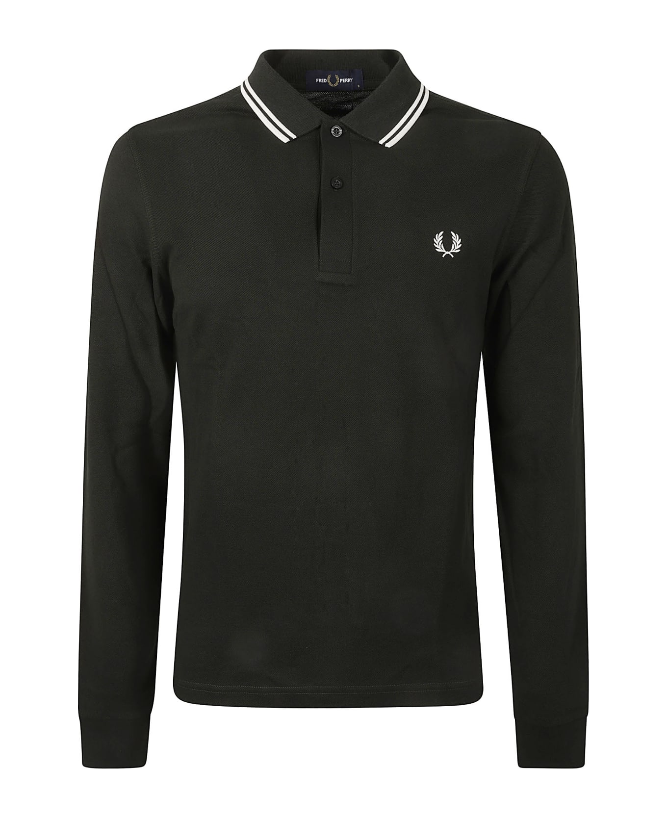 Fred Perry Ls Twin Tipped Polo Shirt - Nightgreen/snwht