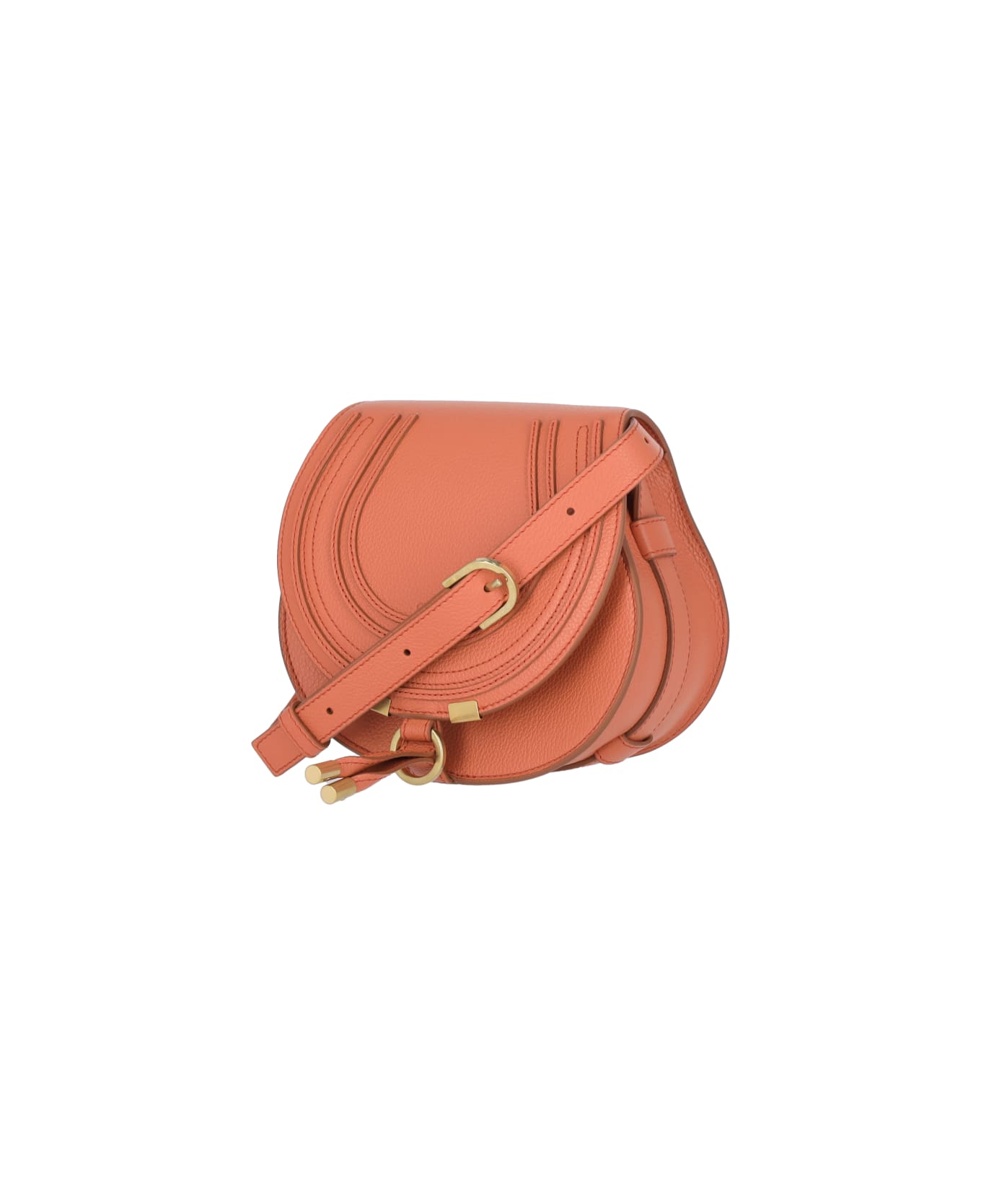 Chloé Mercie Shoulder Bag In Orange Leather - Orange