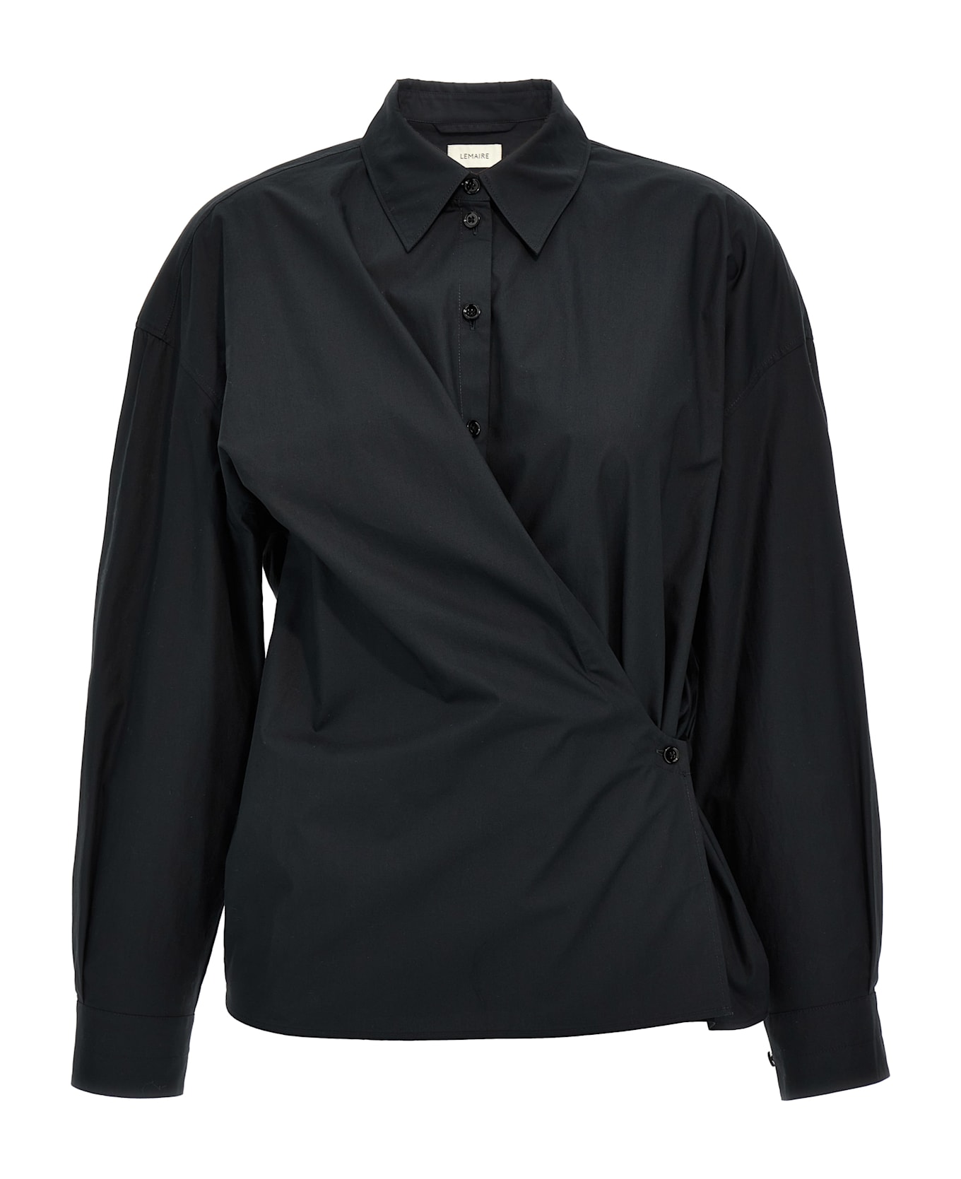 Lemaire 'straight Collar Twisted' Shirt - Black